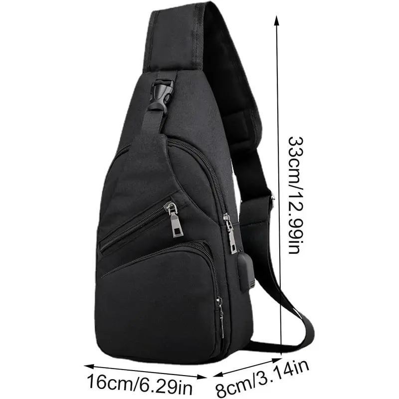 Men's Waterproof Oxford Sling Chest Bag for Travel & Daily Use