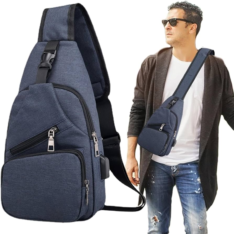 Men's Waterproof Oxford Sling Chest Bag for Travel & Daily Use