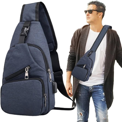 Men's Waterproof Oxford Sling Chest Bag for Travel & Daily Use