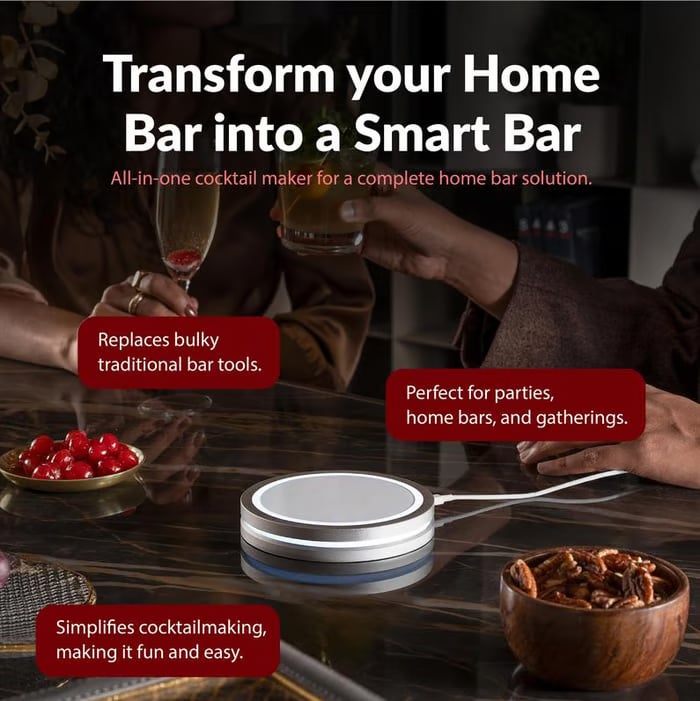 😍 Smart Coaster 2.0 Cocktail Machine – Your Home Smart Mixologist, Grab Now!