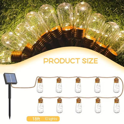 ✨ Guirnalda de luces solares - 5,5 m - 10 LED