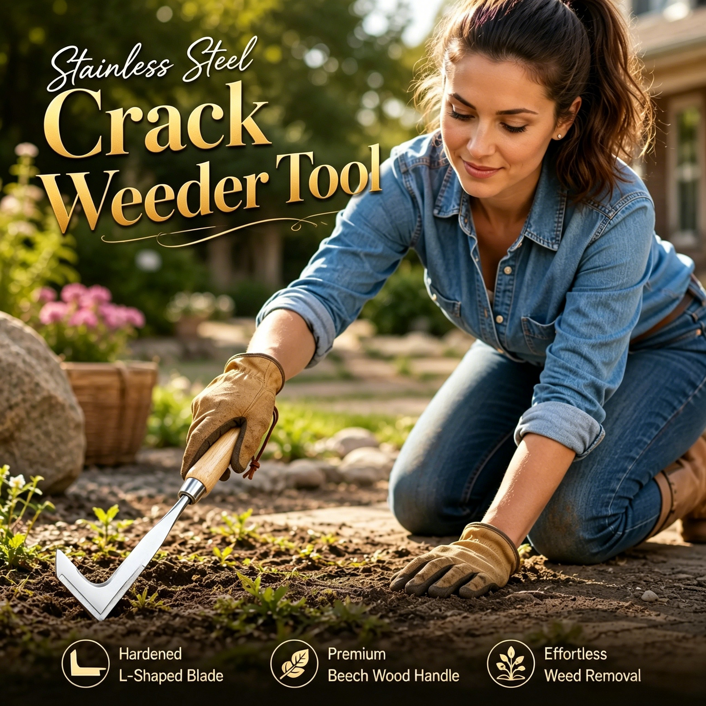 Stainless Steel Crack Weeder Tool 🌿