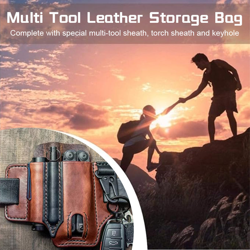 Leather tool belt pouch – multifunctional storage