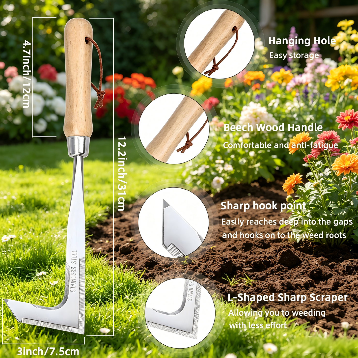 Stainless Steel Crack Weeder Tool 🌿