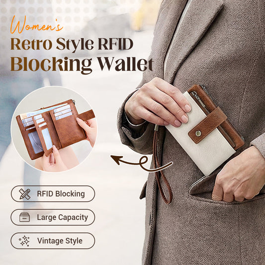 🔥Billetera tríptico retro para mujer con bloqueo RFID