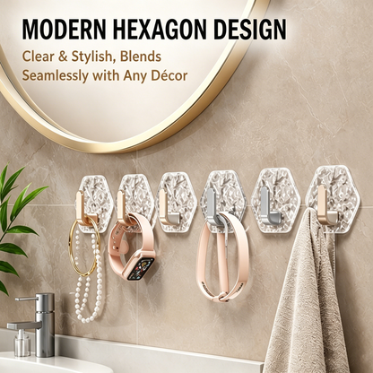 10PCS Modern Hexagon Adhesive Hooks