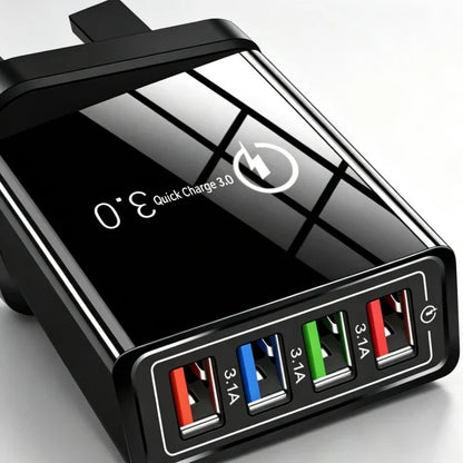 ⚡️Secret to Faster Phone Performance⚡️Four-Port Travel Charger for Extended Phone Battery Life