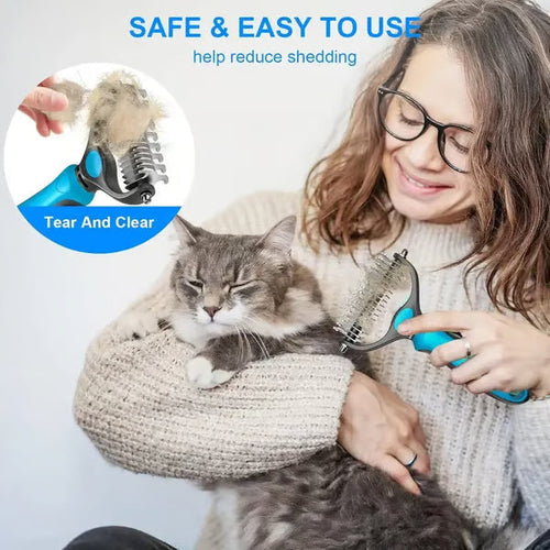 Professional Double-Sided Pet Grooming Rake