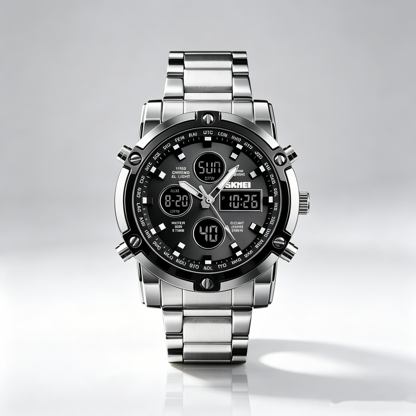 Waterproof Military Watch for Men – Analog-Digital, Stainless Steel & Shock-Resistant 🛡️