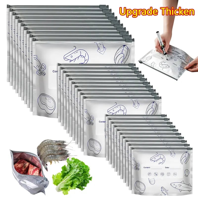 (30pcs )Reusable Aluminum Foil Sealable Storage Bags