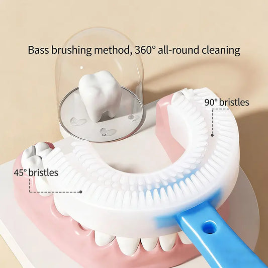 Cepillo de dientes en forma de U de cerdas suaves para niños