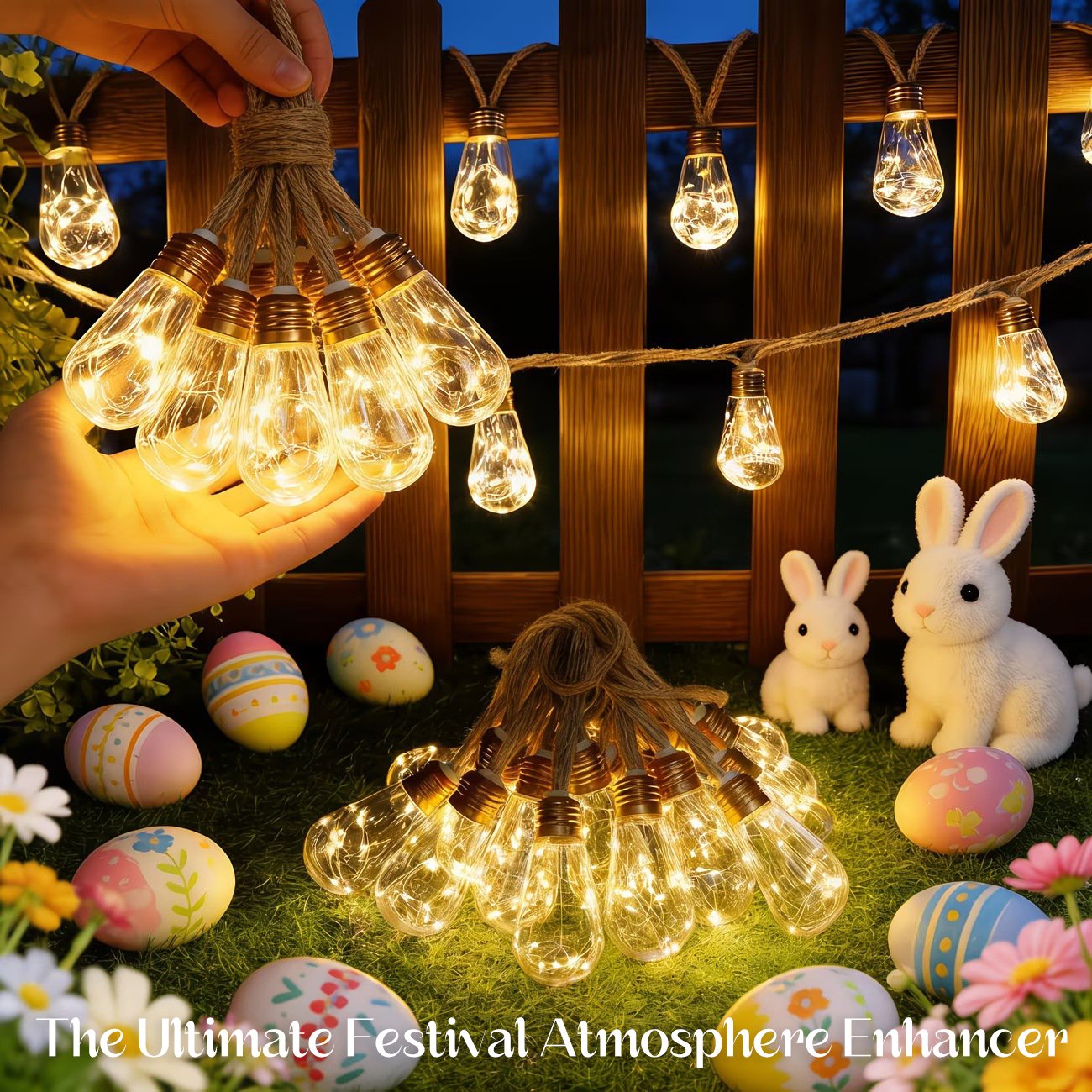 ✨ Guirnalda de luces solares - 5,5 m - 10 LED