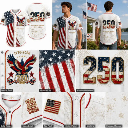 Vintage 250th Anniversary Button Down Shirt with for 4th of July Outfits 1776-2026