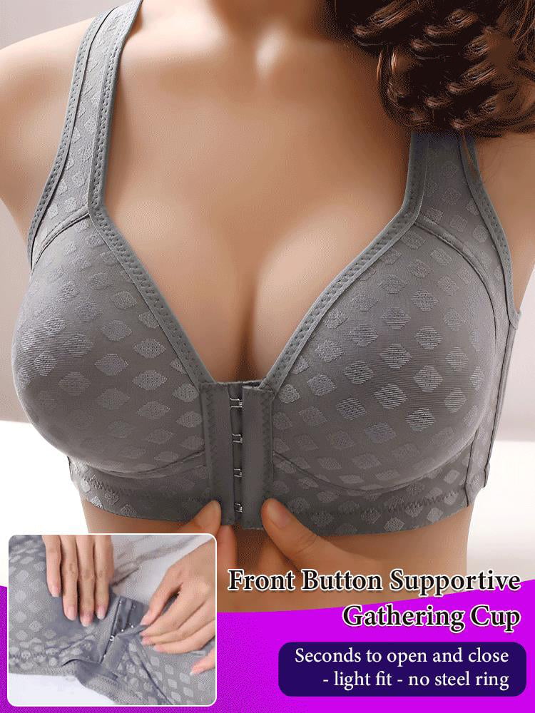 Front-fastening anti-sagging and push-up bra