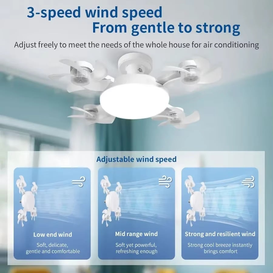 2-in-1 Remote-Controlled LED Ceiling Fan Light