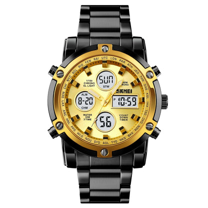 Waterproof Military Watch for Men – Analog-Digital, Stainless Steel & Shock-Resistant 🛡️