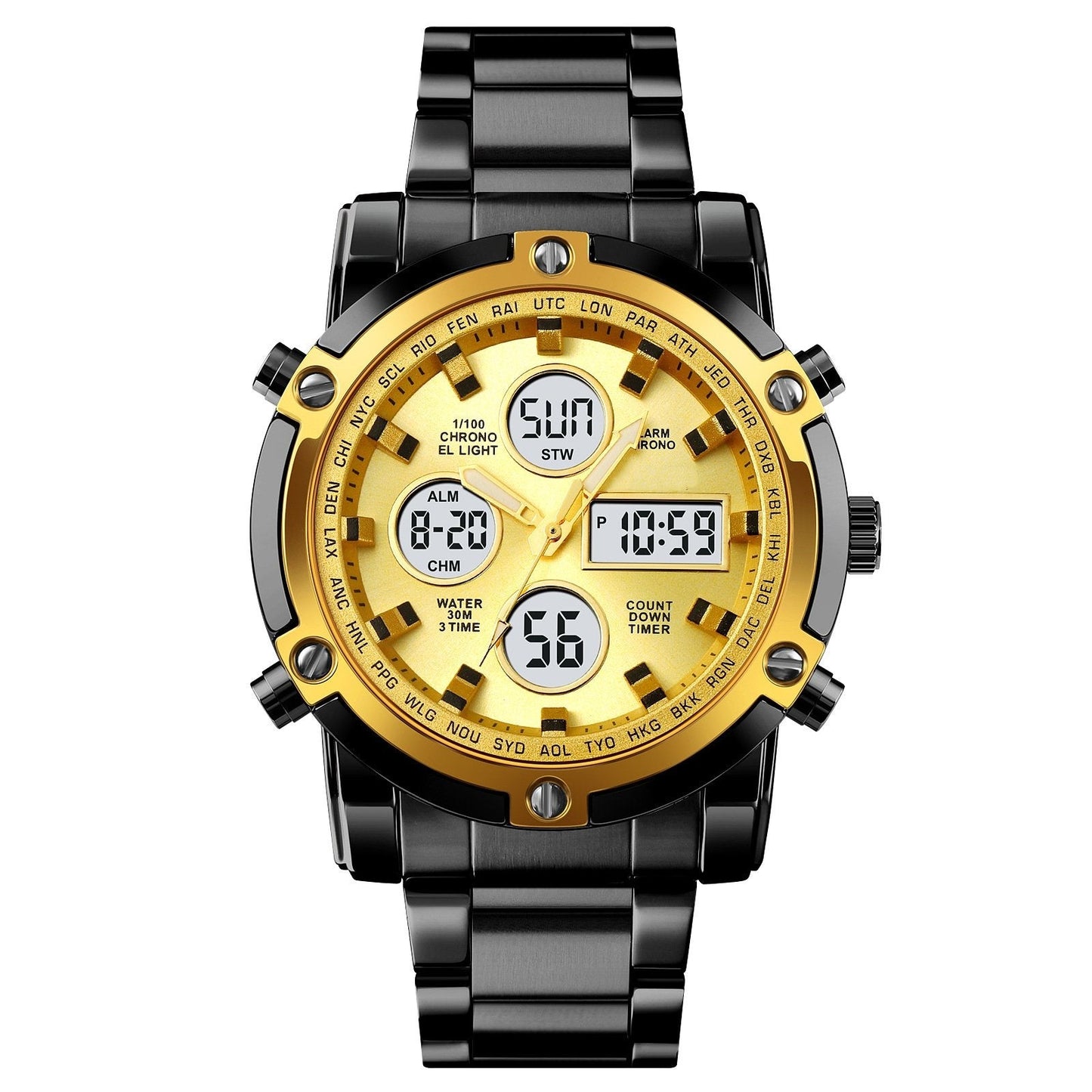 Reloj Militar Impermeable para Hombre – Analógico-Digital, Acero Inoxidable y Resistente a los Golpes 🛡️