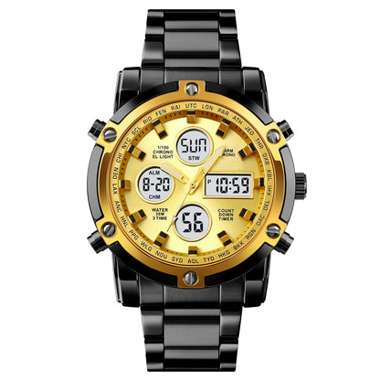 Reloj Militar Impermeable para Hombre – Analógico-Digital, Acero Inoxidable y Resistente a los Golpes 🛡️
