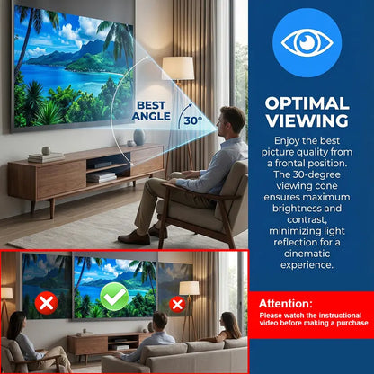 4K UHD Anti-Light Foldable Portable Projector Screen