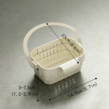 Folding hanging kitchen sink drain basket