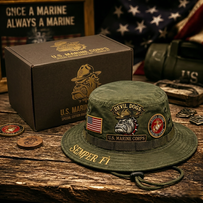 🇺🇸 Last Day Promo: 49% OFF -🐾U.S. Marine Corps Devil Dogs Tribute Boonie Hat