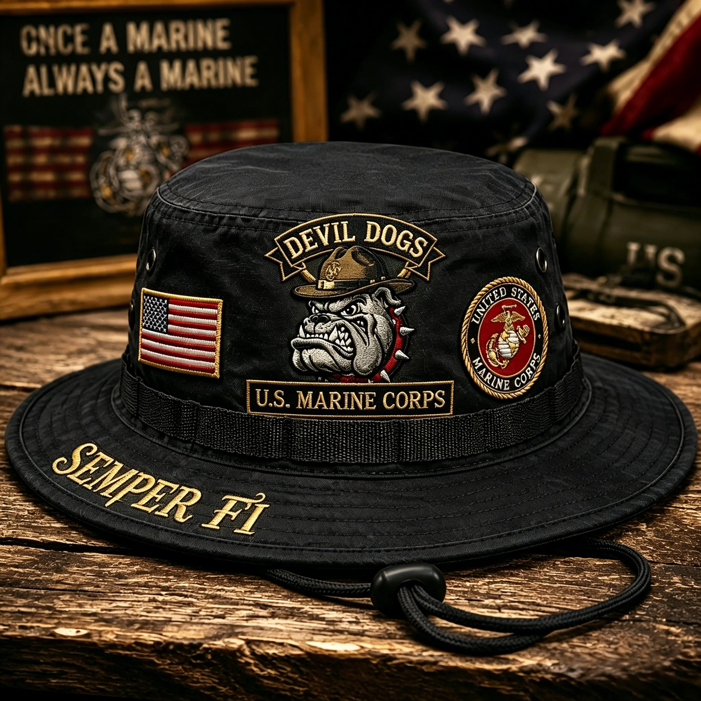 🇺🇸 Last Day Promo: 49% OFF -🐾U.S. Marine Corps Devil Dogs Tribute Boonie Hat