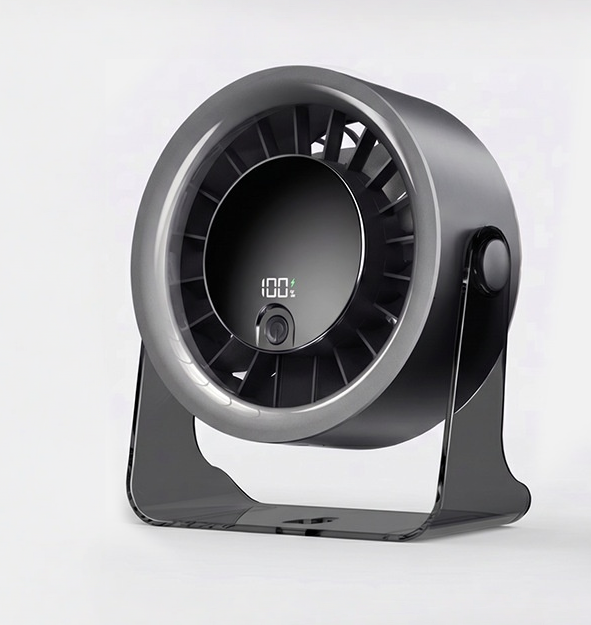 💥[Heatwave Essential] Desk Fan with LED Display USB Powered Portable 100 Speeds 120' Tilt Quiet Long Battery Life Oscillating Table Fan for Bedroom Office Home Camping