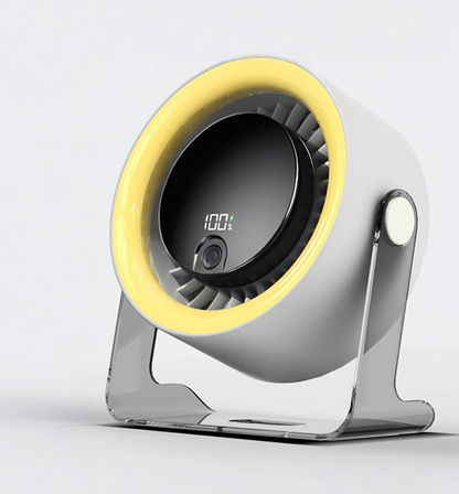 💥[Heatwave Essential] Desk Fan with LED Display USB Powered Portable 100 Speeds 120' Tilt Quiet Long Battery Life Oscillating Table Fan for Bedroom Office Home Camping