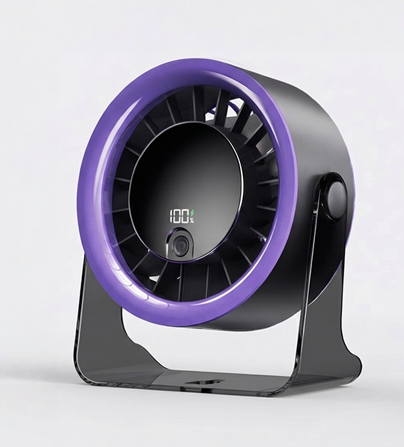 💥[Heatwave Essential] Desk Fan with LED Display USB Powered Portable 100 Speeds 120' Tilt Quiet Long Battery Life Oscillating Table Fan for Bedroom Office Home Camping