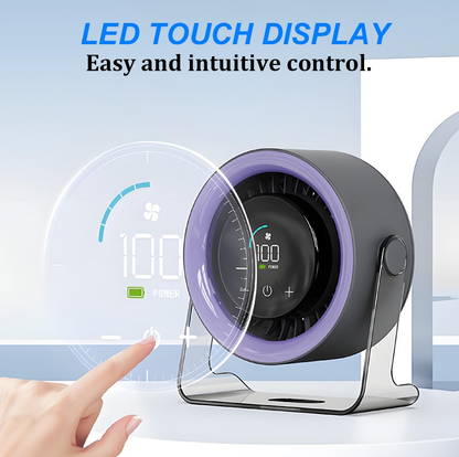 💥[Esencial para la ola de calor] Ventilador de escritorio con pantalla LED, alimentado por USB, portátil, 100 velocidades, inclinación de 120', silencioso, batería de larga duración, ventilador de mesa oscilante para dormitorio, oficina, hogar, camping