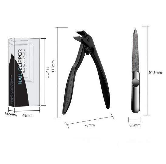 🏆35K+ SOLD! 🥳✂️ Black Curved Nail Clipper – Ergonomic & Easy for Seniors 🖤🎖️