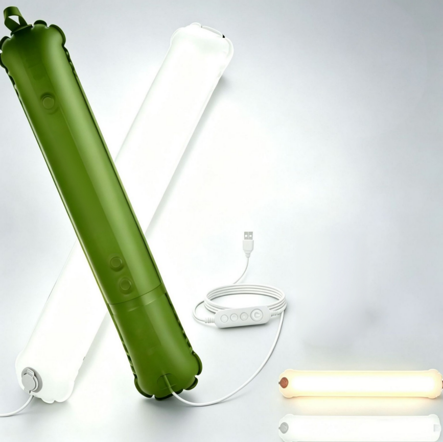 🌿Rechargeable LED Inflatable Camping Tube Light"💡🏕️ Inflatable Light – Glows brighter than a bear’s midnight snack! 🐻🎇 No more 'lost in tent darkness' chaos!"