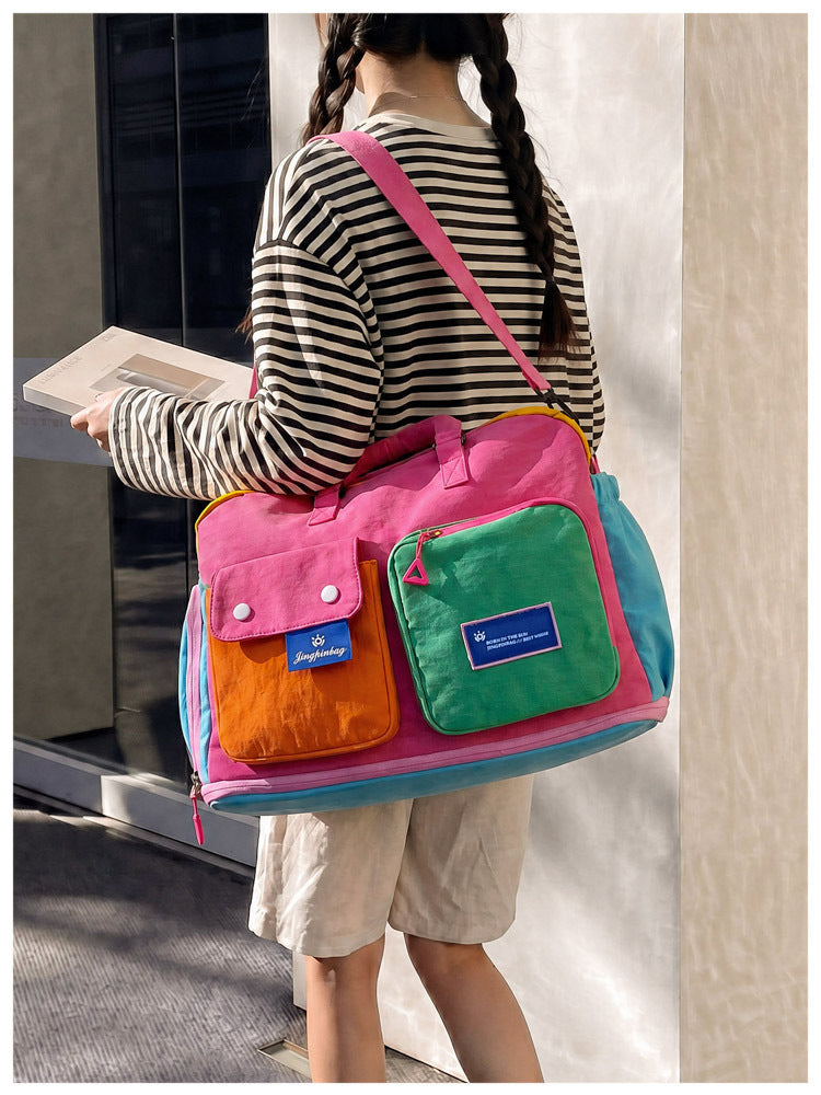 🔥Casual Color Block Overnight Bag