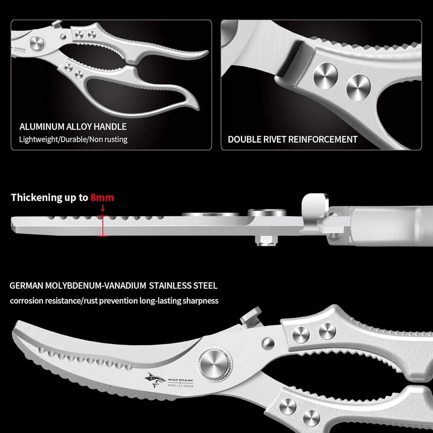 ✂️ LIMITED TIME 49% OFF! ⚡ Heavy-Duty Multifunction Kitchen Shears – 4-in-1 Tool with Fish Scaler, Bottle Opener & Safety Lock 🔪