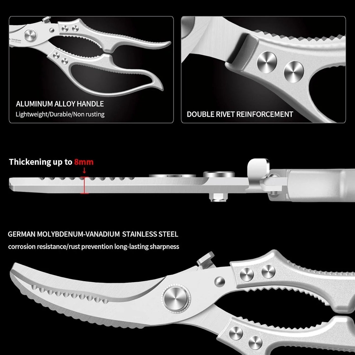 ✂️ ¡OFERTA LIMITADA 49% DE DESCUENTO! ⚡ Tijeras de Cocina Multifunción de Alta Resistencia – Herramienta 4 en 1 con Descamapeces, Abrebotellas y Bloqueo de Seguridad 🔪