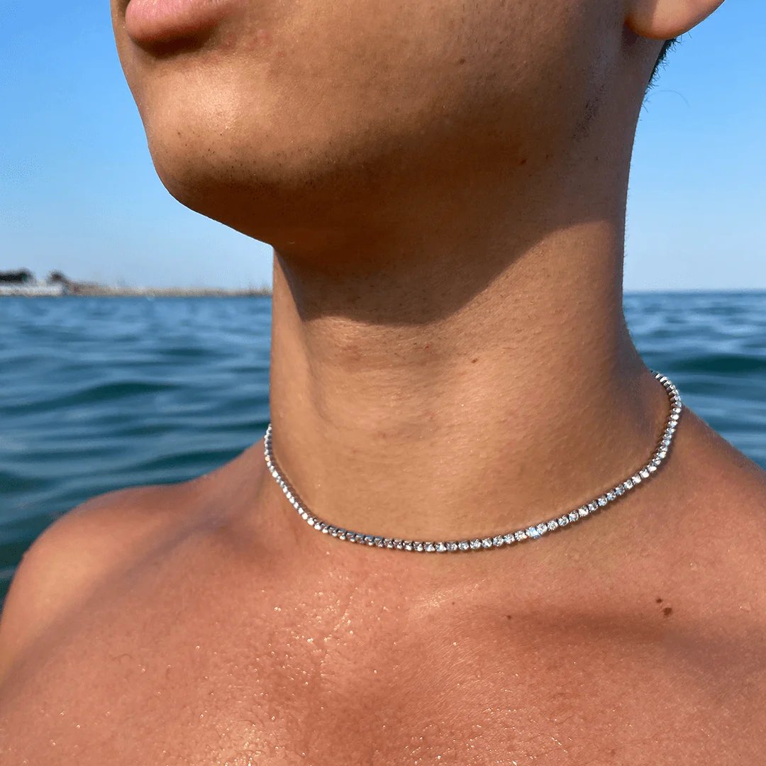 💥"Crystal' Tennis Necklace  +  Free  Bracelet