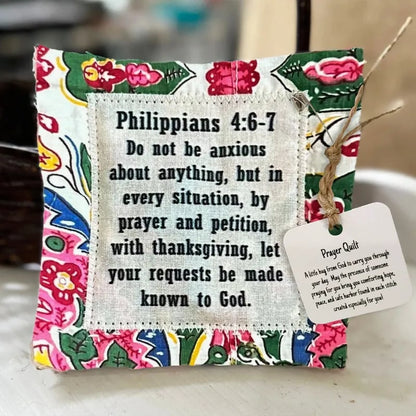 ✝️Best Encouraged And Blessed Gift-Prayer Quilt with cross inside