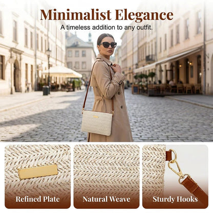 📢📢49% OFF !! ⏰Women's Woven Straw Shoulder Clutch Bag
