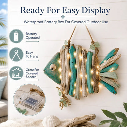 Handcrafted LED Coastal Fish Wall Art
