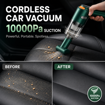 📢📢53% OFF !! ⏰ Cordless Car Vacuum – 10000Pa Suction & 4000mAh Battery 🚗