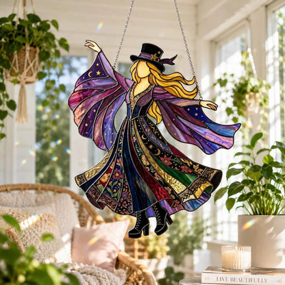 💥💃🤘 Handmade Stained Glass Spinning Suncatcher