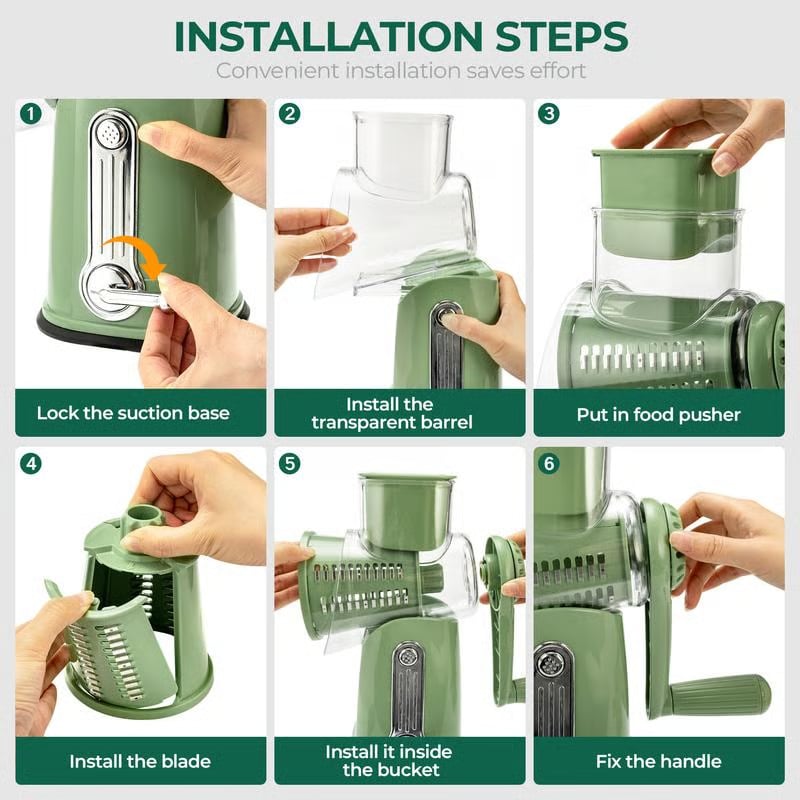 Rotary Cheese Grater with Handle
