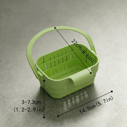 Folding hanging kitchen sink drain basket