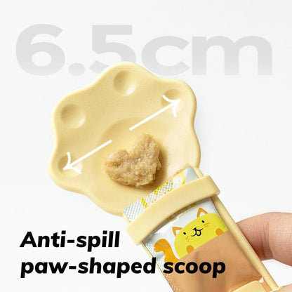 🎉 Cute Paw Shaped Cat Treat Squeeze Spoon | No Waste Pet Snack Feeder 🎉