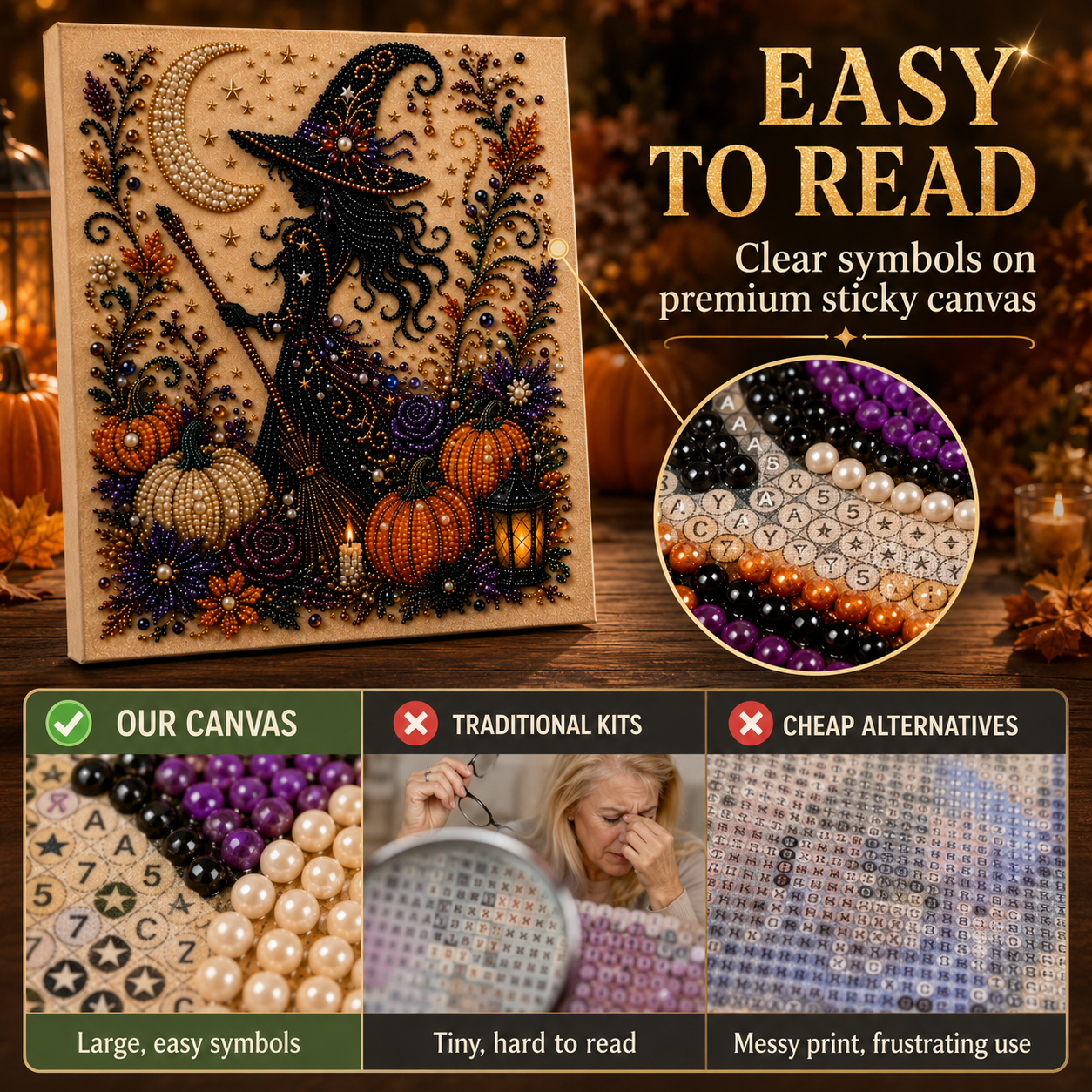 🎃 Mystical Witch & Pumpkin 5D Diamond Painting Kit