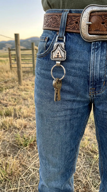 Custom Country Leather Keychain