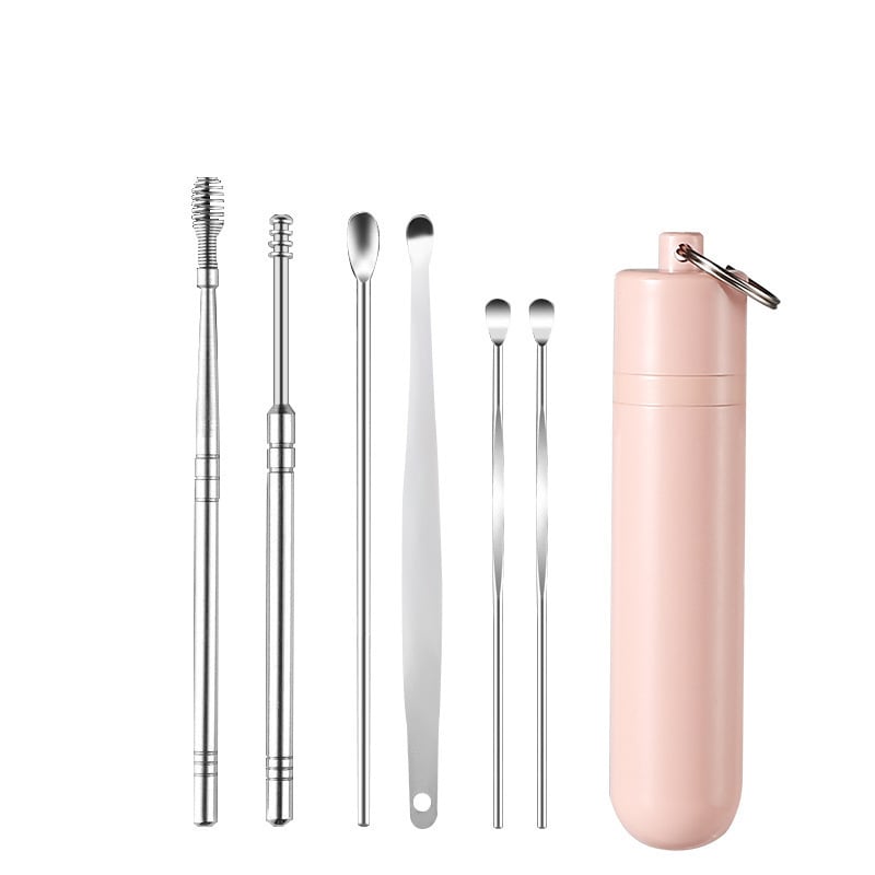 6 Counts/Set Ear Wax Removal Tool Set with Storage Tube