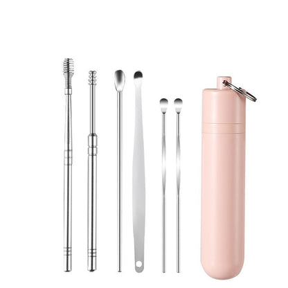 6 Counts/Set Ear Wax Removal Tool Set with Storage Tube