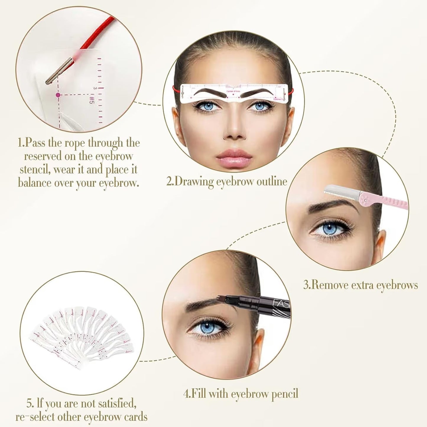 🔥✨Reusable Eyebrow Stencil Shaper Kit (12-pack)