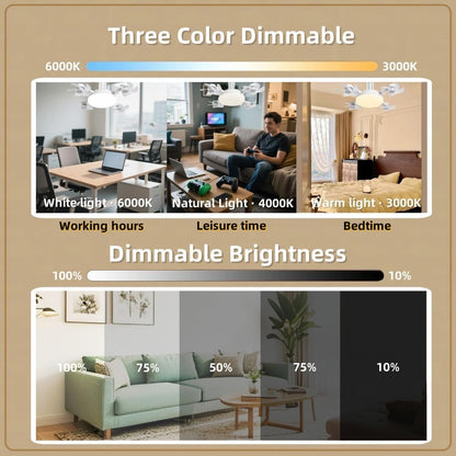 2-in-1 Remote-Controlled LED Ceiling Fan Light
